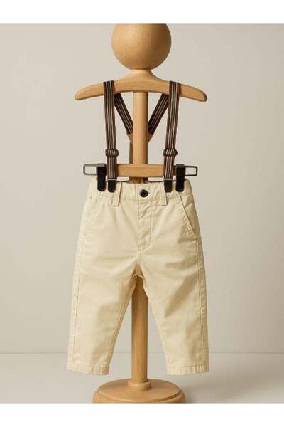 Zekids Erkek Bebek Askılı Pantolon