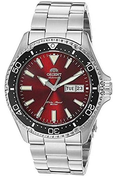 Orient ساعة كاماسو RA-AA0003R19A أوتوماتيكية للرجال، مينا أحمر، ستانلس ستيل، 41.8 مم، غواص 200 متر
