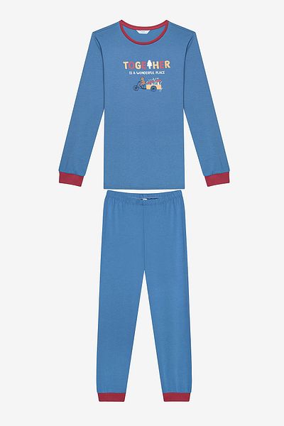 Penti Cotton Boy's Oak Car 2-Piece Multicolor Pajama Set