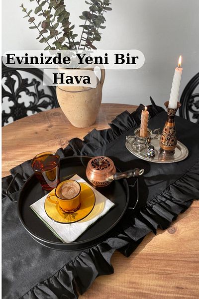 KAMİZ Runner negru lung și elegant 40x150