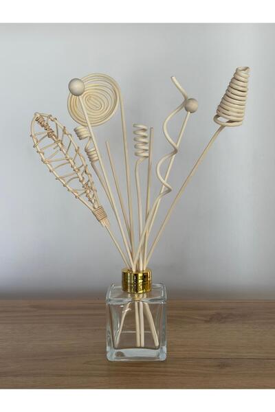 Homeland 10 Adet Rattan Koku Çubuğu Ve Gold Kapaklı Dekoratif Kokusuz 100 ml ...