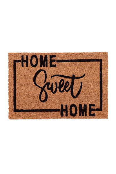 Relaxdays Entrance mat ''Home sweet home'', coconut fiber, brown/black, 2 x 60 x 40 cm