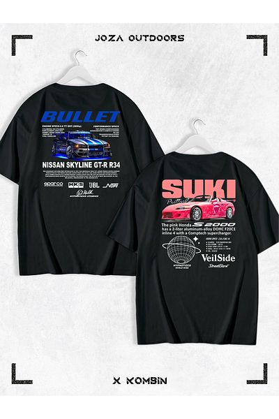 Joza Outdoors Unisex Suki Bullet BACK Σετ με στάμπα Ζευγάρι Oversize Color