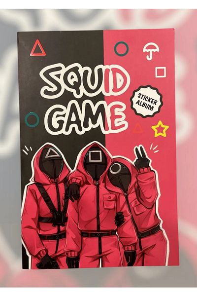 DERİND Squid Game Sticker Album - 16 Sheets - 208 Pcs - Thanos -Kim Jun-Hee-Kim Dong-Hyun-196-230-222