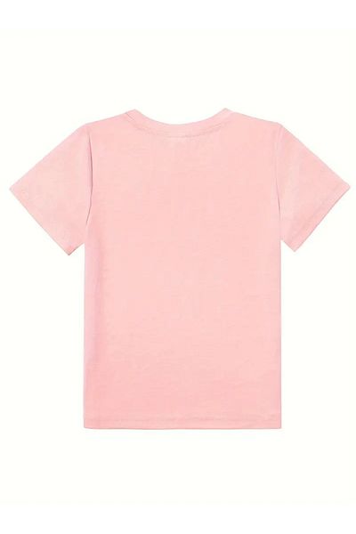 PENTHİLUS Set de vară pentru fete, confortabil cu model de fluturi, tricou cu mânecă scurtă cu gât rotund + pantaloni cu picioare largi