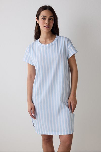 Penti Blau gestreiftes hellblaues Nachthemd