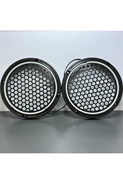 MOTTOMOR 20 CM PETEK DESENLİ BEYAZ NEON HOPARLÖR KAPAĞI MİD KASNAĞI 2 ADET OT...