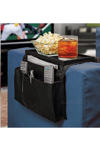 Other Multi-layer Sofa Armrest Organizer with Cup Holder TV Tray Remote Control Organizer Storage Bag
