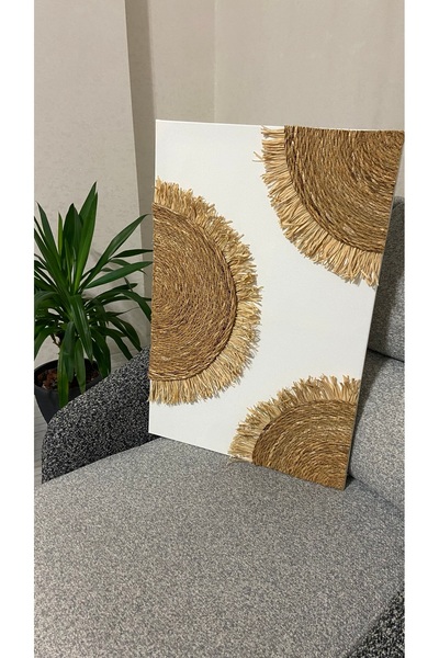 Home Hasır Bohem Duvar Tablosu Ev Dekorasyonu 40 x 60 ölçüler