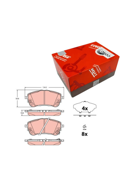 TRW GDB2345 Fren balatası Ön Toyota Corolla 1.6 benzinli-1.8 Hıbrıt 2019-Yari...