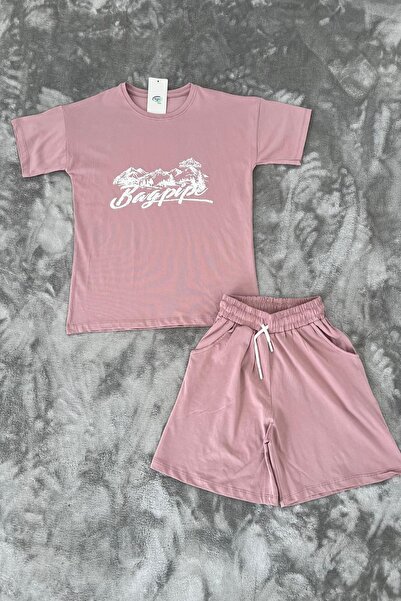 NEWKİDS Štampano 100% pamuk Pamučni džersej Komplet kratkih hlača za devojčic...