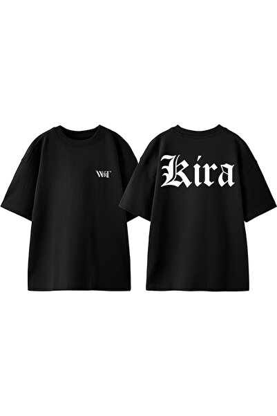 THEWERT Death Note Kira Font Design Rukotvorina Štampano Pamuk Crna Oversize ...