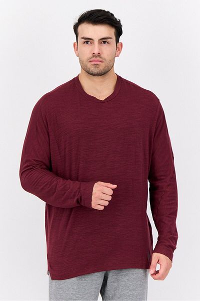 adidas Men Sportswear Fit Long Sleeves Training T-shirt, Maroon