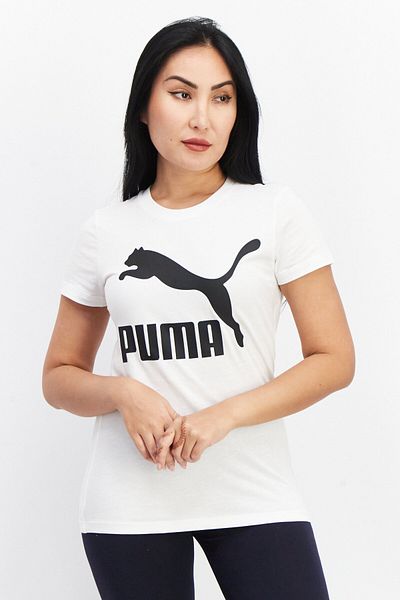 Puma Women Sportswear Fit Short Sleeve Outdoor T-shirts, White/black