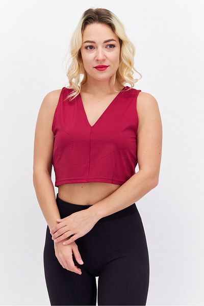Reebok Women Sportwear Fit Sleeveless Training Crop Top, Maroon