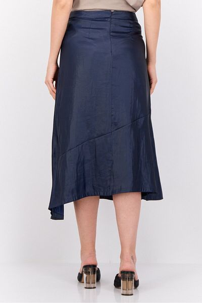 Esprit Women Metallic Midi Skirt, Navy