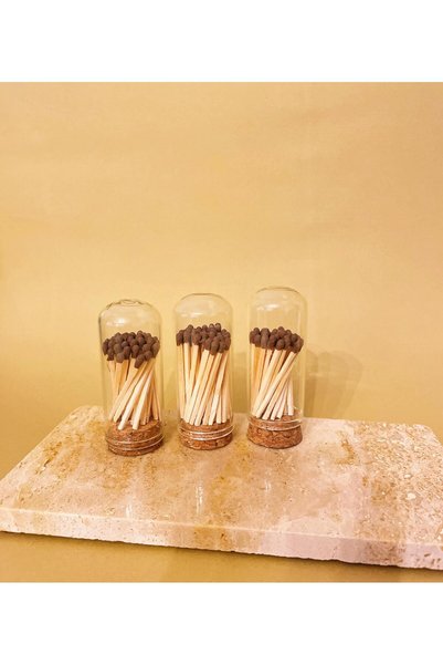 The Cloudish Shop 1 Piece Glass Fanus Cork Lid Match Holder