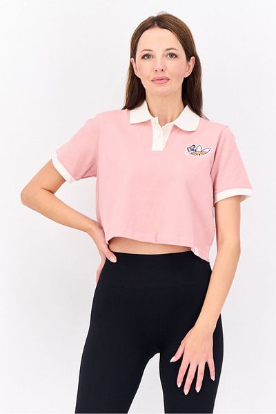 adidas Women Sportswear Fit Short Sleeve Outdoor Polo Shirt, Rose Gold