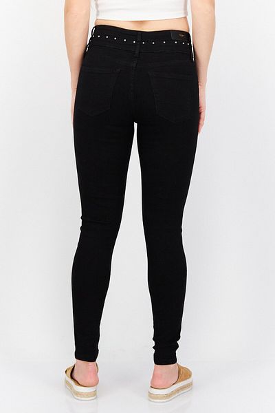 Pepe Jeans Women Skinny Fit Embellished Stretchable Jeans, Black