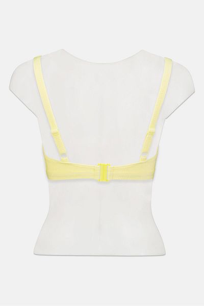 Peek & Beau Women Textured Bikini Top, Yellow