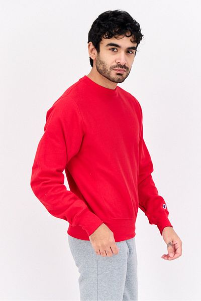 Champion Men Sportswear Fit Long Sleeve Outdoor Sweatshirts, Red