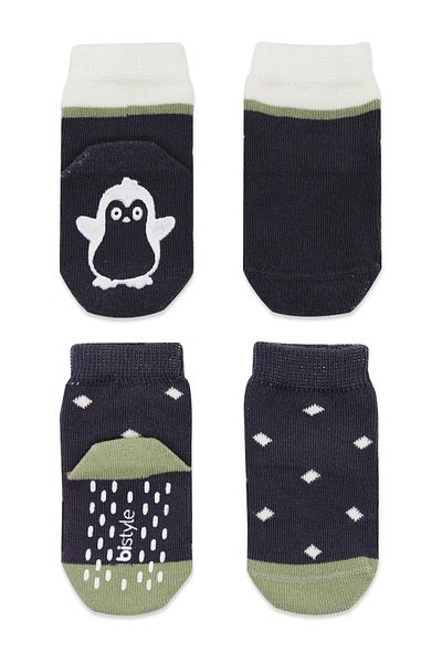 Bistyle Animal Figured Non-Slip Men's Socks 2 Pieces Bs10119 Anthracite
