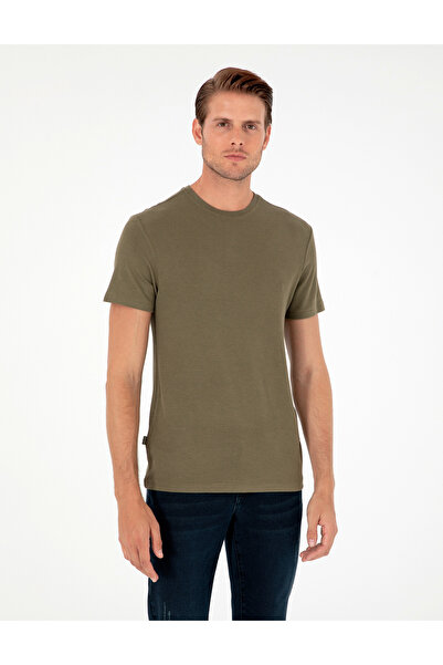 Pierre Cardin Haki Slim Fit Basic Tişört 50280967-VR027