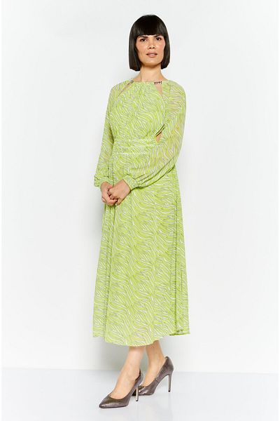 Michael Kors Women Animal Print Midi Dress, Green
