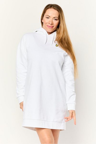 Lyle & Scott Women Embroidered Logo Hooded Mini Dress, White