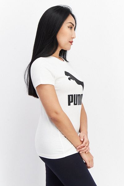 Puma Women Sportswear Fit Short Sleeve Outdoor T-shirts, White/black