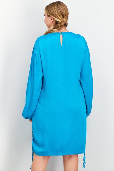 NA-KD Women Plain Drawstring Mini Dress, Turquoise