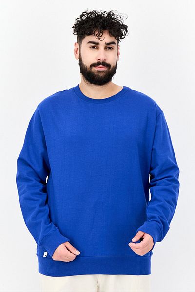 Kangol Men Ribbed Neck Solid Long Sleeves Sweatshirt, Blue