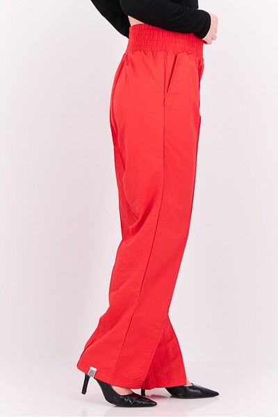 The Giving Movement Women Regular Fit Brand Logo Wide Leg Pants, Red