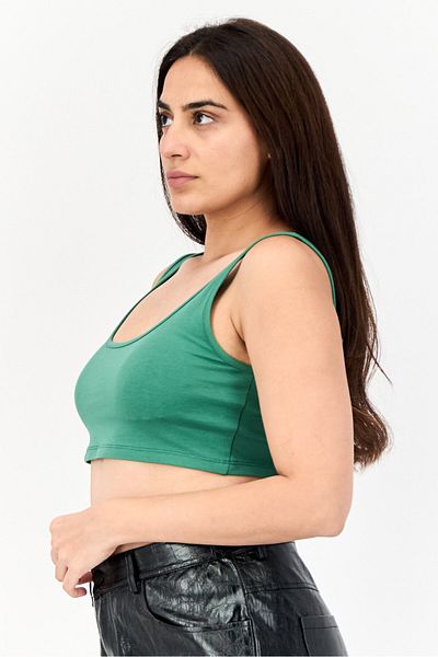 Chelsea Peers Women Scoop Neck Sleeveless Plain Tank Top, Green