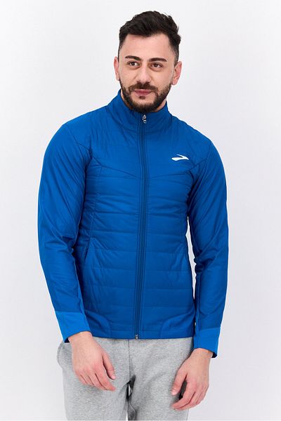 Brooks Men Sportswear Fit Long Sleeve Running Jacket, Teal Blue