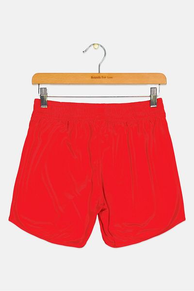 adidas Kids Girl Brand Logo Drawstring Outdoor Shorts, Red