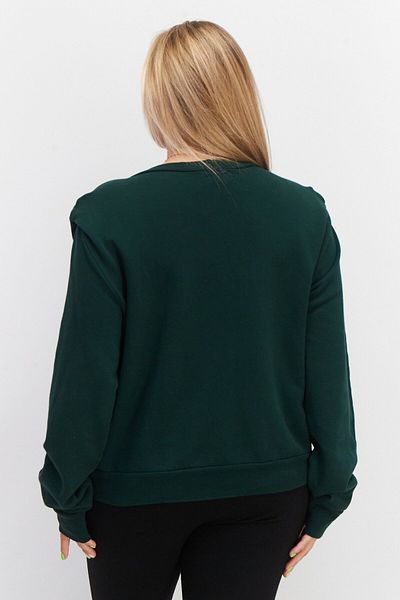 Lna Women Round Neck Plain Sweatshirt, Green