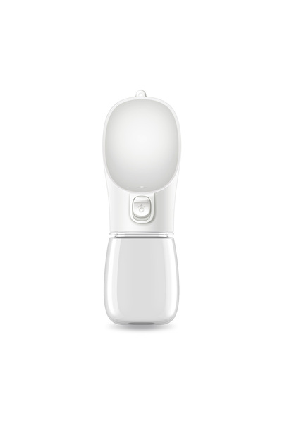 Choice زجاجة مياه بيضاء سعة 300 مل للكلاب الصغيرة والكبيرة والقطط والجراء المحمولة والسفر في الهواء الطلق ومقاومة للتسرب