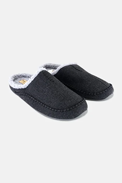 Deer Stags Men Medium Homewear Slippers, Charcoal