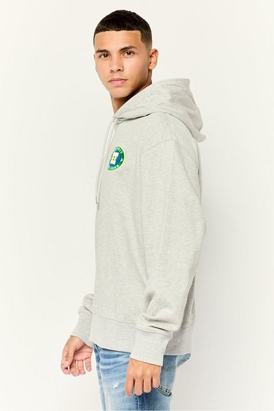 Esprit Men Hooded Embroidered Logo Long Sleeves Sweatshirt, Grey