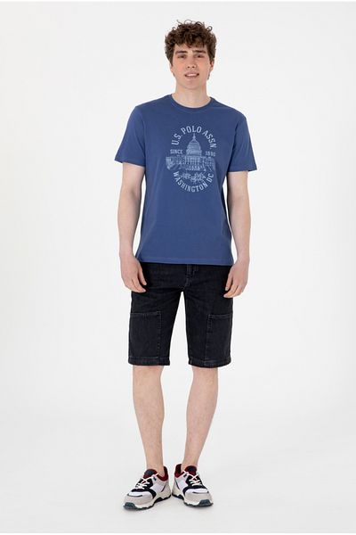 U.S. Polo Assn. Ανδρικό μπλουζάκι με κανονική εφαρμογή polo assn με λαιμόκοψη