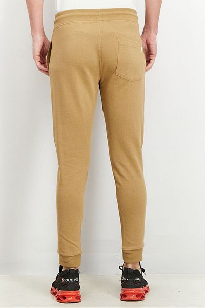 GAZZARRİNİ Men Regular Fit Plain Jogger Pants, Camel