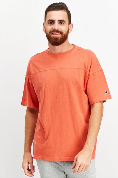 Champion Men Sportswear Fit Short Sleeves Outdoor T-shirt, Dark Orange
