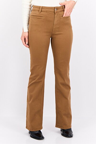 Gant بنطلون نسائي بقصة عادية وساق مستقيمة، بني