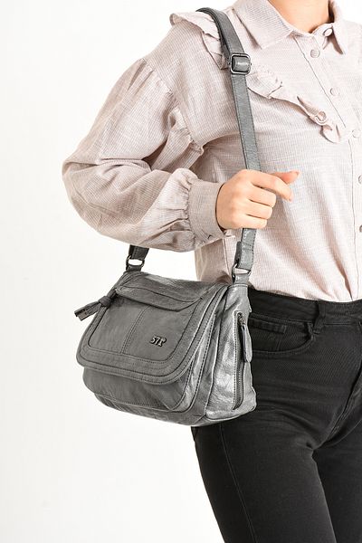H&D COLLECTİON Poștaș din piele moale - Umăr încrucișat și detaliu geantă, spălare 13/E