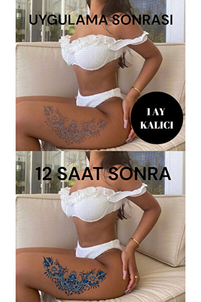TAKIŞTIR Çiçek Figürlü 12 Saat Sonra Kararan Geçici Dövme Tattoo