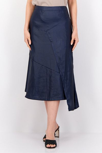 Esprit Women Metallic Midi Skirt, Navy