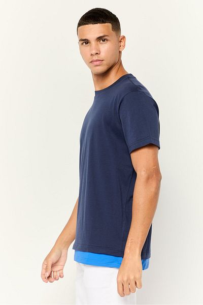 Esprit Men Crew Neck Short Sleeves Solid T-shirt, Navy
