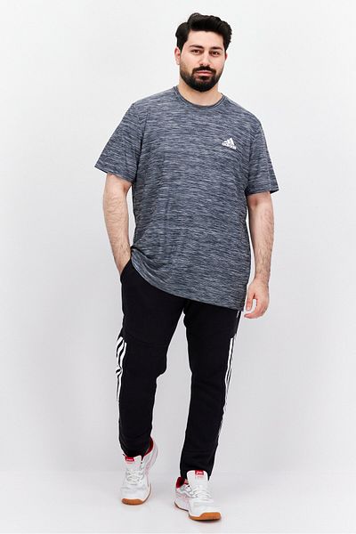 adidas Men Sportswear Fit Short Sleeve Training T-Shirt, Heather Grey