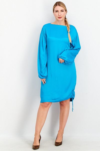 NA-KD Women Plain Drawstring Mini Dress, Turquoise